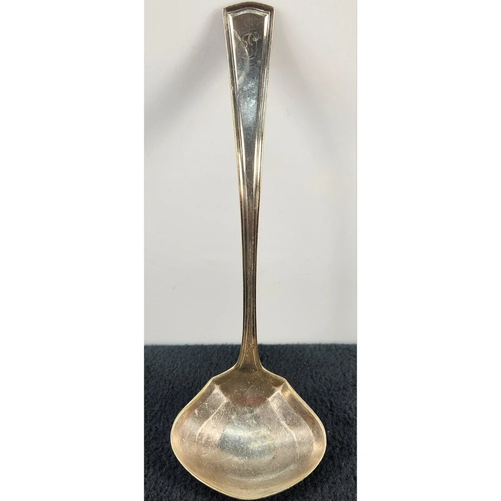Alvin Silver Plate Sauce Gravy Ladle Vintage D monogram